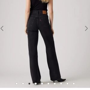 Black Ribcage Wide Leg Levis